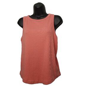 So Favorite Tank Top Extra Large Coral Ribbed Cotton Blend Athleisure Casual